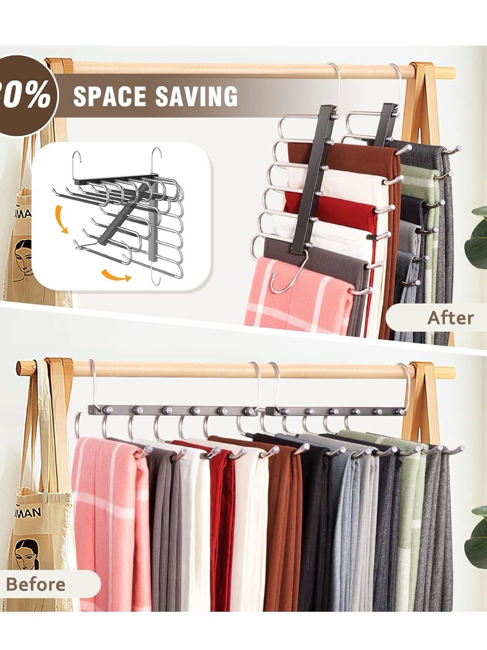 Rotating Multi-Tier jeans Hanger - Gray